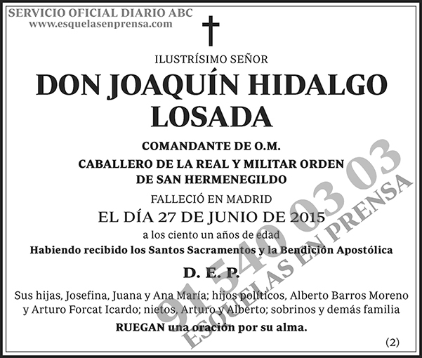 Joaquín Hidalgo Losada